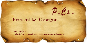 Prosznitz Csenger névjegykártya